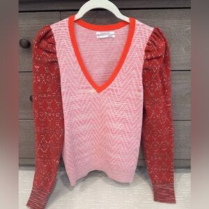 Anthropologie sweater, pink and orange, pristine condition